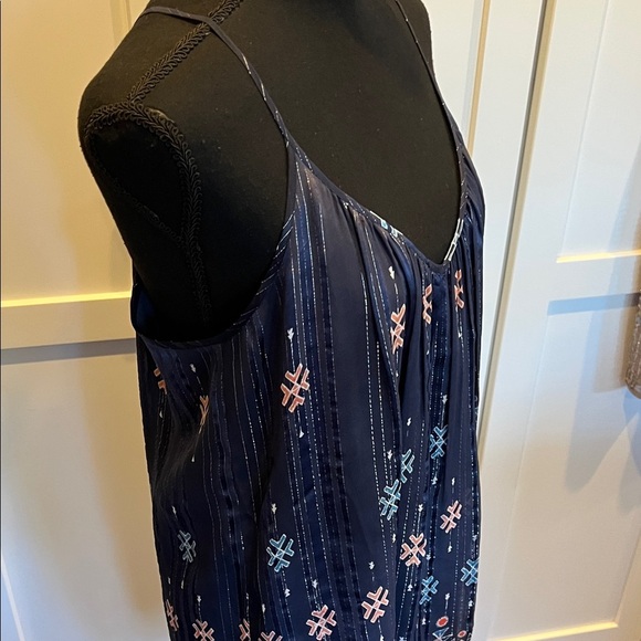Joie 97% SILK Navy and Pink Patterned Mini Dress - Picture 5 of 8